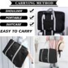 Travel Bag Carry on Luggage Foldable Duffel Bag Sports Gym Bag Weekender Overnight Bag Water Resistant Nylon Travel Duffel for Men Women (Black) - Image 6