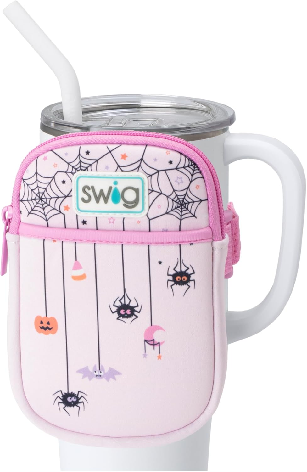 Swig Life Mega Mug Pouch, Water Bottle Bag with Adjustable Strap, Water Bottle Fanny Pack with Zippered Phone Pocket, Holds Travel Essentials, Water Bottles, Tumbler Accessories (Sweet And Spooky)