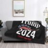 Trump 2024 Save America Fleece Blanket Super Soft Blanket for Chair Sofa Couch Camping Travel 40"X30" Blanket - Image 7
