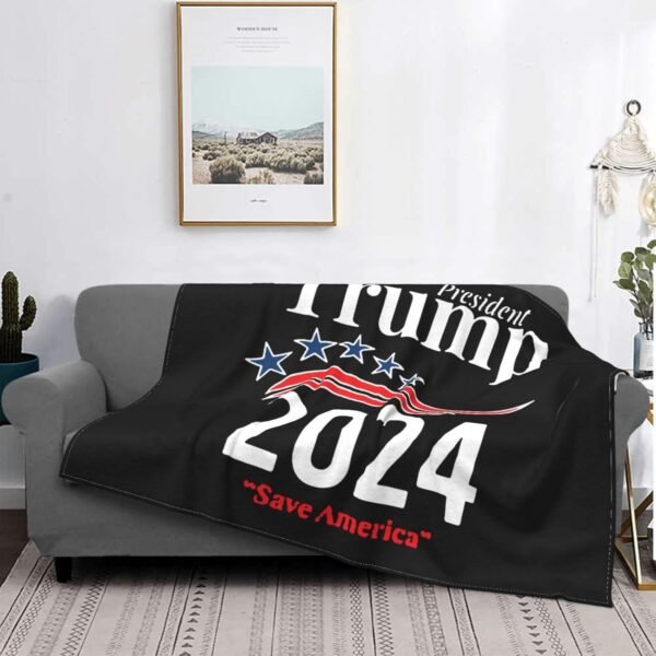 Trump 2024 Save America Fleece Blanket Super Soft Blanket for Chair Sofa Couch Camping Travel 40"X30" Blanket - Image 7