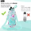32 oz Water Bottles with Straw & Strap, Motivational Water Bottles with Times to Drink, BPA Free Reusable Sports Water Bottle with Sleeve Carrier for Hiking, Travel, Running or Fitness - Image 5