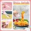 3 Pieces Toddler Utensils with Case 1 Pcs Toddler Fork and Spoon 1 Pcs Baby Food Scissor with Safety Lock Stainless Steel Baby Silverware Set Toddler Travel Essential for Safe Dining (Pink) - Image 3