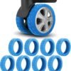 Luggage Wheel Covers, 8 PCS New Styles Suitcase Wheel Protector Covers, Silicone Suitcase Wheel Protector Covers,Silent Shock-Proof Carry on Luggage Wheels Cover (Blue)