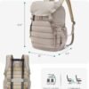 BAGSMART College Laptop Backpack, Large Opening Travel Backpack for Women,TSA Approved Personal Item, Outdoor Backpack for 15.6 Inch Laptop, Water-Resistant Casual Daypack, Camel - Image 7