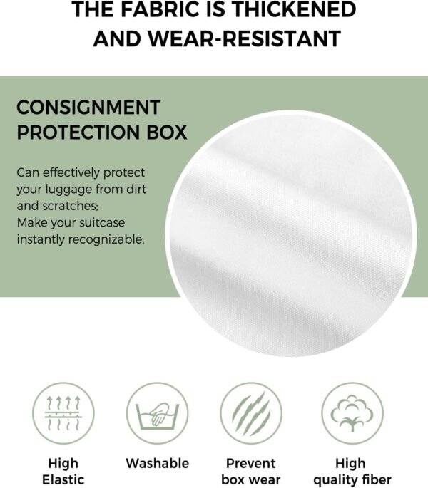 White Travel Luggage Cover, Anti-scratch Elastic Luggage Covers For Suitcase Protector, Washable Baggage Covers Fit 29-32 Inch Carry on Luggage - Image 5