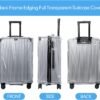3 Pieces Clear Luggage Cover PVC Suitcase Protector Waterproof (Gray Border, Regular Style) - Image 5