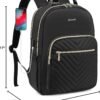 LOVEVOOK Laptop Backpack Purse for Women, Work Travel Computer Bags, College School Backpack for Student Girl, Quilted Casual Daypack with USB Port, Fit 15.6 Inch Laptop, Black - Image 10