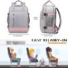 Large Travel Backpack for Women, 40L Carry On Backpack Airline Flight Approved with USB Charging Port Shoes Compartment, Personal Luggage Backpack Casual Daypack 15.6 Inch Laptop Backpack - Image 2