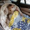 Blue Yellow and Navy Chrysanthemum Flowers Throw Blankets All Season Ultra Soft Warm Daisy Floral Fleece Blanket for Home Bed Sofa Couch Chair Outdoor Travel Camping 40x30 Inch - Image 4