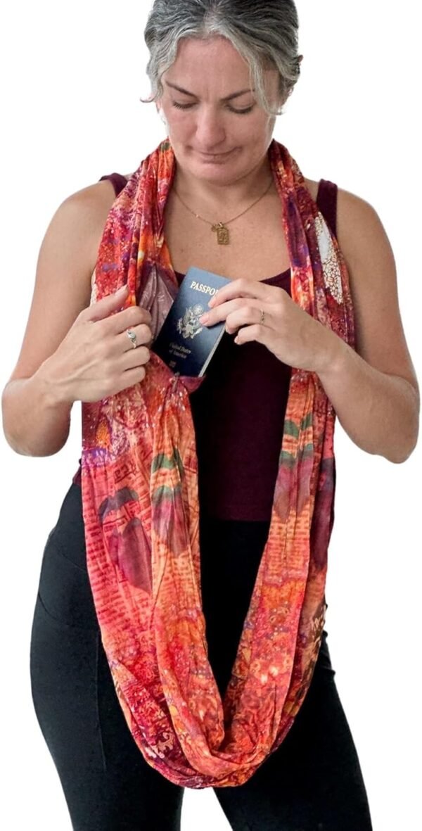 WAYPOINT GOODS Infinity Travel Scarf: Keep Essentials Safe | Anti-Theft Hidden Zipper Pocket | Perfect for Airplane - Image 7