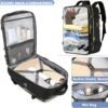 Large Carry On Travel Backpack - Flight Approved Waterproof Anti-Theft Luggage Daypack for Women Men Fit 17 Inch Laptop Business Weekender Overnight Backpack College Bag Personal Item Size Black - Image 3