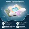 Neck Pillow Cervical Memory Foam Pillows, Cooling Contour Pillow for Neck Pain Relief, Ergonomic Orthopedic Bed Pillow for Side Back Stomach Sleepers with Breathable Pillowcase - Image 4