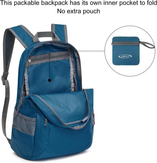 G4Free 20L Lightweight Packable Backpack Travel Hiking Daypack Foldable Backpack for Men Women - Image 5