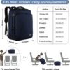 MATEIN Weekender Backpack, Large Capacity Travelling Suitcase Backpack with Strap for Clothes, Expandable Flight Approved Business Carry on Backpack for International Travel, Blue - Image 2
