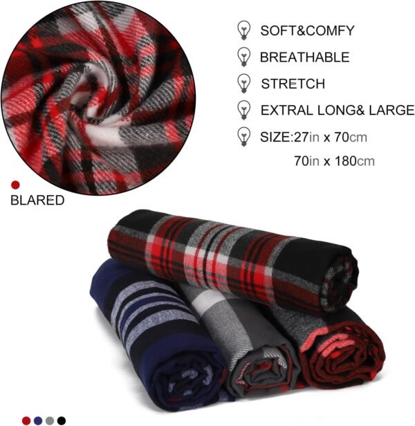 Sumato Scarf for Women Fall Winter Long Blanket Men Scarves Warm Soft - Image 6