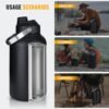 Kerilyn 128oz Insulated Water Bottle With Wide Mouth, One Gallon Stainless Steel Double Vacuum Water Bottle For Hot & Cold Drinks, Big Water Jug With Handle For Sports, Travel, Black - Image 8