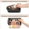 CUBETASTIC Makeup Bag, Small Cosmetic Bag with Makeup Brush Comparment, 2 in 1 Cute Make Up Organizer Pouch for Women Girls, Portable Travel Toiletry Bag - Image 3