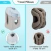 Inflatable Travel Pillow, Multifunction Travel Neck Pillow with Super Soft Slipcover, Comfortably Supports Head and Chin for Airplane, Car, Trains, Bus and Office(Grey) - Image 5