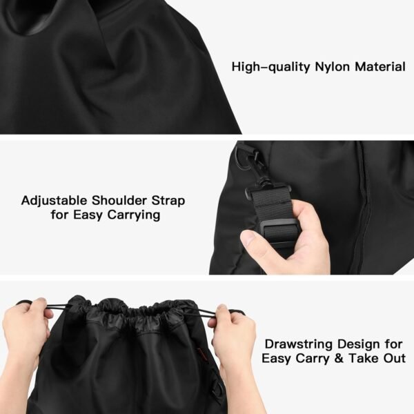 Large Travel Neck Pillow Bag for Dot&Dot Twist Memory Foam Travel Pillow, Luggage Travel Pillow Drawstring Bag Carrying Case with Trolley Sleeve & Adjustable Strap, Easily Attach to Luggage Backpacks - Image 3