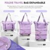 Suitcases With Wheels Expandable Foldable Luggage Bag, Detachable Rolling Duffle Bag With Wheels Carry-On Large Duffel Bag, Collapsible Rolling Travel Bag For Men Women Travel Or Business - Image 2