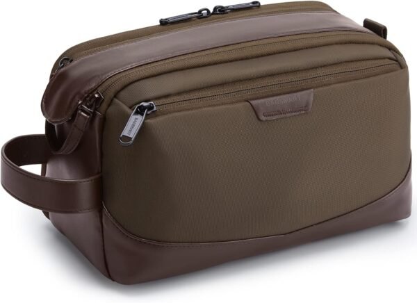 BAGSMART Toiletry Bag for Men, Large Travel Toiletry Organizer, Dopp Kit Water-resistant Shaving Bag for Toiletries Accessories - Brown