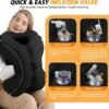 Inflatable Travel Pillow,Multifunction Travel Neck Pillow for Airplane to Avoid Neck and Shoulder Pain,Support Head,Neck,Used for Sleeping Rest, Airplane and Home Use,with Eye Mask, Earplugs, Black - Image 5