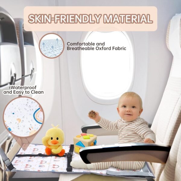 Toddler Airplane Bed, Airplane Seat Extender for Kids, Portable Toddler Bed, Baby Airplane Travel Essentials for Kids, 31.1x17.3in Foldable, Comfortable, Waterproof, Durable and Safe - Image 5