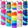 5 Pcs Collapsible Water Bottles 16 oz Portable Foldable Water Bottles Silicone Leak Proof Travel Water Bottle Reusable Sports Water Bottle with Metal Clip for Camping Hiking Travel (Mixed Color)