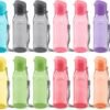 Bulk Water Bottles Set of 16 –10oz Multicolor Water Bottles for Kids and Adults – Leak Proof Water Bottles with Carry Strap – Square Reusable Water Bottles for Juice, Drinks – BPA-Free Dishwasher-Safe