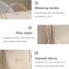 Hanging Travel Toiletry Bag for Women and Men Travel Makeup Bag Cosmetic Organizer Bathroom & Shower Organizer Kit for Accessories, Cosmetics, Travel Essentials (Beige) - Image 5