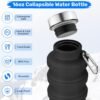 Collapsible Water Bottles, Reuseable BPA Free Silicone Foldable Water Bottle 16oz, Lightweight Leakproof Portable Travel Water Bottles for Traveling Camping Hiking Sports(Pink) - Image 2