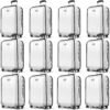 Windyun 12 Pcs Clear Luggage Cover Protector PVC Suitcase Cover Waterproof Dustproof Transparent Luggage Protector for Travel Wheeled Suitcase, Black Border (20 Inch)