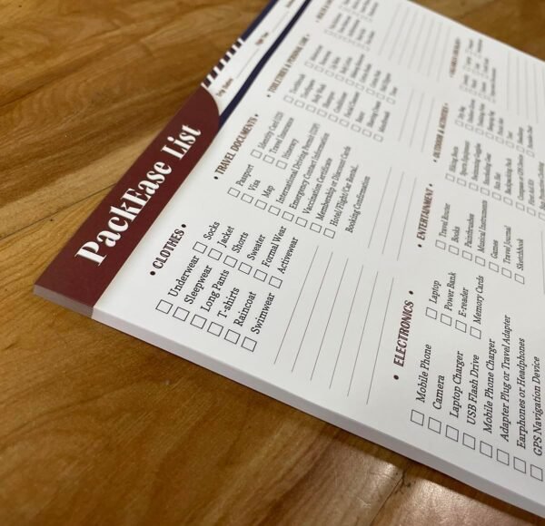 Large Travel Packing list PackEase checklist Essentials Memo Note Pad | A4 Size 8.27" X 11.69" | 50 sheets - Image 3