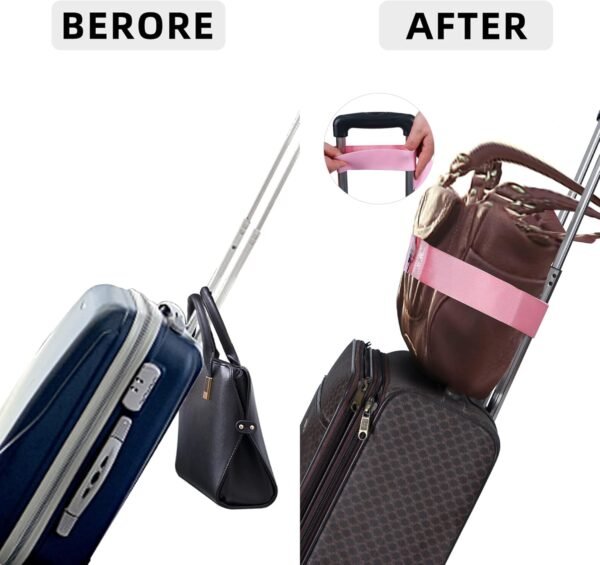 Bylion 2-in-1 Travel Belt for Luggage, Luggage Straps for Add a Bag Adjustable Suitcase Straps with Alloy Buckle Elastic Bungees Belt Hands-Free for Airport, Personalized Travel Accessories (Pink) - Image 4