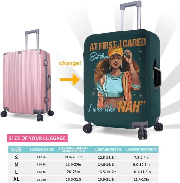 Travel Suitcase Protector African American Woman Elastic Protective Washable Luggage Cover With Concealed Zipper Suitable For 18-32 Inch【S (for 18-21 inch luggage)】 - Image 6