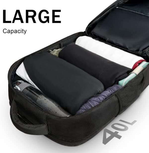 MATEIN Carry on Backpack, Extra Large 40L Flight Approved Travel Laptop Backpack with USB Port, 17 Inch Water Resistant Luggage Computer Daypack College Overnight Weekender Bag for Men & Women, Black - Image 2