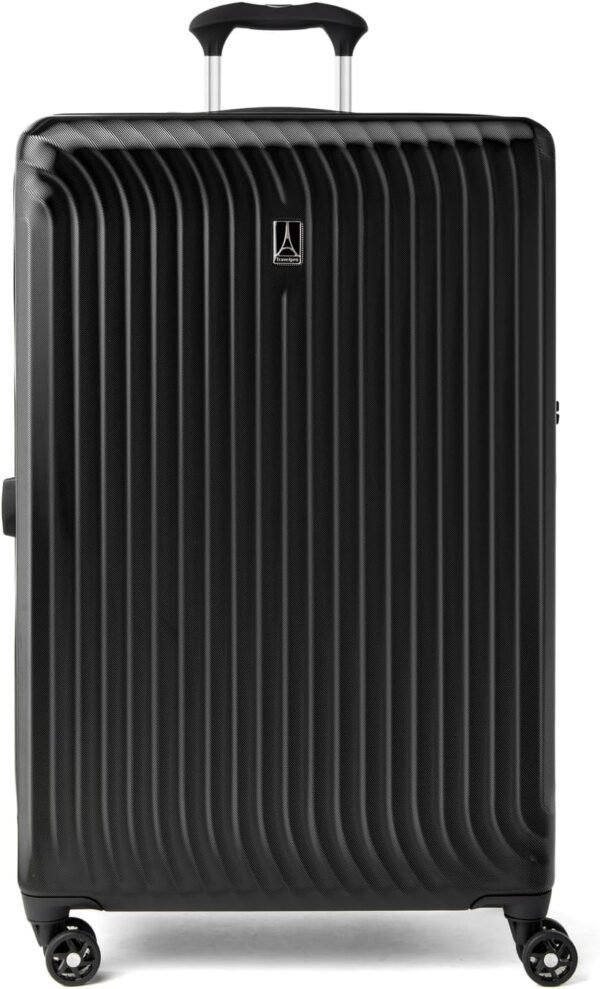 Travelpro Maxlite Air Hardside Expandable Checked Luggage, 8 Spinner Wheels, Lightweight Hard Shell Polycarbonate Suitcase, Black, Checked Large 28-Inch