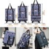 Travel Tote Bags with Trolley Sleeve Expandable Extra Oxford Duffel Bag with Wheels Lightweight Foldable Suitcase - Image 4