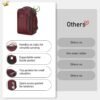 ECOHUB Travel Backpack 18x14x8 Spirit Airlines Personal Item Bag Carry On Backpack 13 Pockets Large Work Casual Daypack for men Airline Approved Waterproof Gym Backpack with Charging Port, Red - Image 4