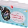 J.L. Childress 3-in-1 Travel Tray & iPad Tablet Holder, Car Seat Lap Tray for Toddlers & Kids, Grey/Teal - Image 12