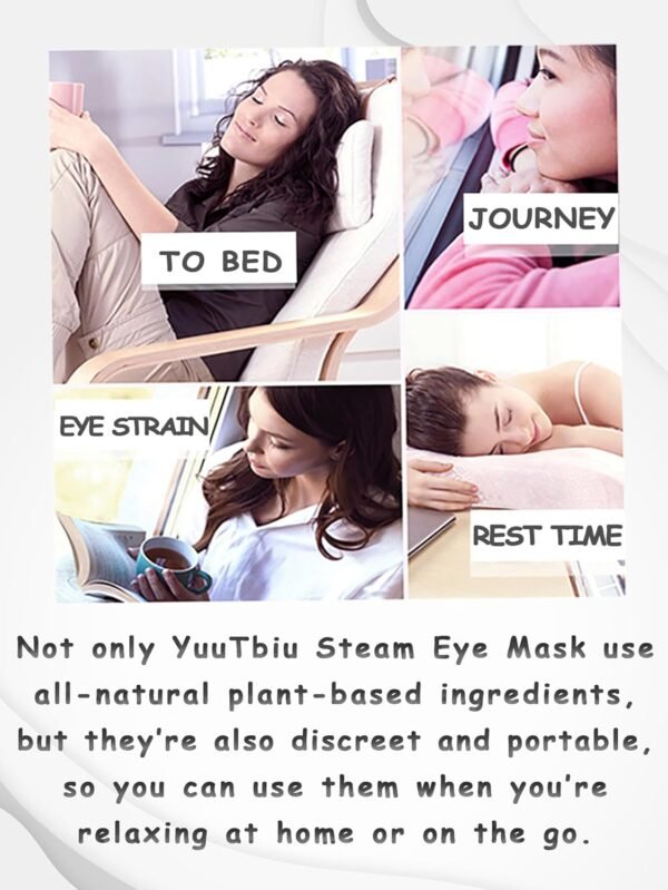 Steam Travel Essentials Eye Mask, Heated Sleeping Mask for Dry Eyes Warming Compress for Puffiness, Disposable Relaxing Gifts, 9 Packs - Image 6
