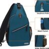 MOSISO Sling Backpack, Multipurpose Crossbody Shoulder Bag Travel Hiking Daypack, Deep Teal, Medium - Image 3