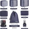 BAGAIL 8 Set Packing Cubes Luggage Packing Organizers for Travel Accessories-Indigo - Image 2