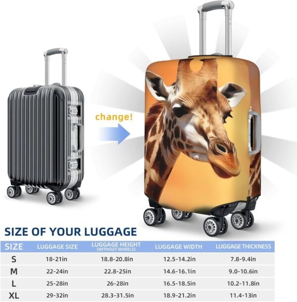 Travel Luggage Cover Suitcase Cover Giraffe Elastic Luggage Covers for Travel Luggages Protector Covers Washable Luggages Decorative Cover for Adult, Medium, Black, 12000 - Image 2