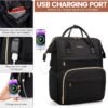 LOVEVOOK Laptop Backpack,15.6 Inch Professional Womens Purse Computer Bag Nurse Teacher Backpack,Waterproof College Work Bags Carry on Travel Back Pack with USB Port,Black - Image 3