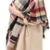Zando Plaid Blanket Thick Winter Scarf Tartan Chunky Wrap Oversized Shawl Cape Scarves - Image 5