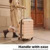 Coolife Luggage 3 Piece Set Suitcase Spinner Hardshell Lightweight TSA Lock (apricot white, 3 piece set(20in24in28in)) - Image 2