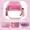 Kids Travel Tray for Toddler Car Seat, Lap Tray for Girl Activities with Dry Erase Board & Cooler Cup Holder, Road Trip Essentials Accessories with No-Drop Large Tablet iPad Holder Stand,Pink - Image 5