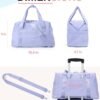 BAGSMART BAGSMART Gym Bag for Women, Carry on Weekender Overnight Bag, Travel Duffel Bags with Trolley Sleeve, Personal Item Travel Bag Tote Bag Workout Dance Bag, Purple-30L - Image 6