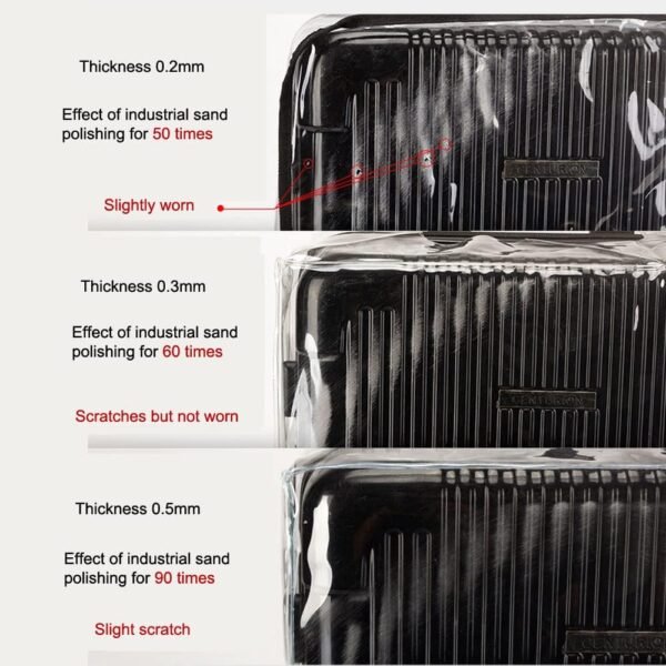 MosaiRudo Clear PVC Luggage Cover Protectors Transparent Travel Luggage Protector for Wheeled Suitcase (Thickness 0.2mm, 20inch) - Image 8